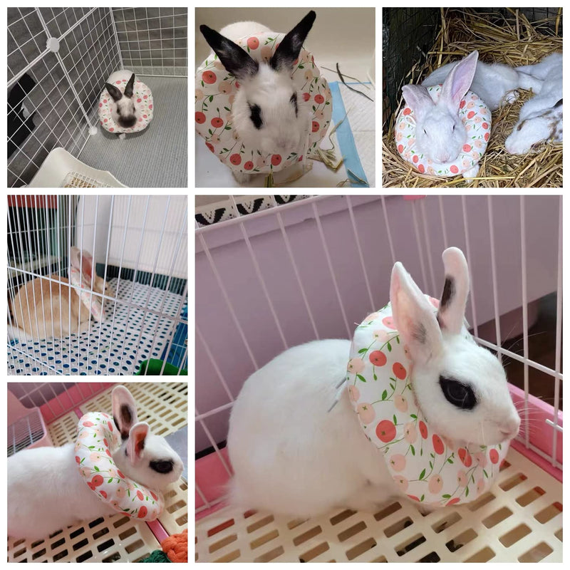Adjustable Rabbit Protection Cone Collar,Soft Pet Recovery Collar for Rabbits/Chinchilla/Guinea Pigs/Kittens After Surgery Wound Healing,Elizabeth Neck E-Collar for Small Animals (XS, Pink Cherry) XS - PawsPlanet Australia