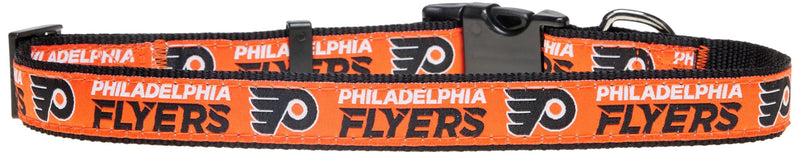 NHL PET Collar PHILDELPHIA FLYERS Dog Collar, Size Large HOCKEY Team Collar for Dogs & Cats. A Shiny & Colorful Dog & Cat Collar Licensed by The NHL - PawsPlanet Australia