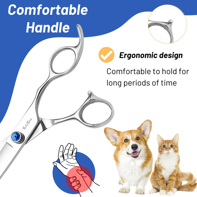 9 inch Curved Dog Grooming Scissors,30 Degree Bend,Sharp Grooming Cutting Scissors,VG10 Steel Pet Shears,Ergonomic Trimming Scissors,for Medium Large Dog Cat,Professional Groomer and Home Use 9 inch - PawsPlanet Australia