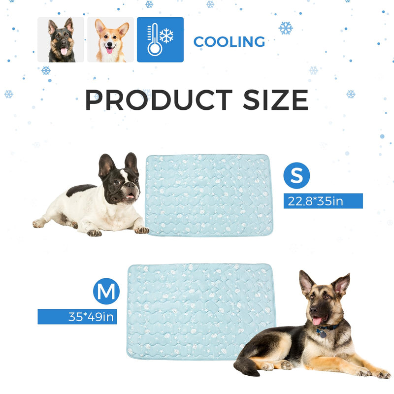 Cooling Blanket for Dogs, 0.35Q-Max Cool Washable and Summer Cooling Pet Mat Blanket, Protector for Couch Bed Cover Sofa for Small to Large Dogs and Cats for Hot Weather (Blue, Small：22.8"x35"x0.2") Blue - PawsPlanet Australia
