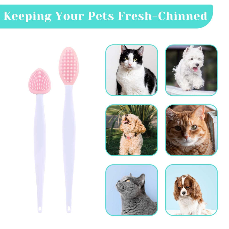4Pcs Cat Acne Chin Treatment, Cat Acne Brush Set, Black Seed Exfoliating Brush, Dual Sided Silicone Cat Brush, for Cats Chin Acne and Blackhead Exfoliation Pink - PawsPlanet Australia