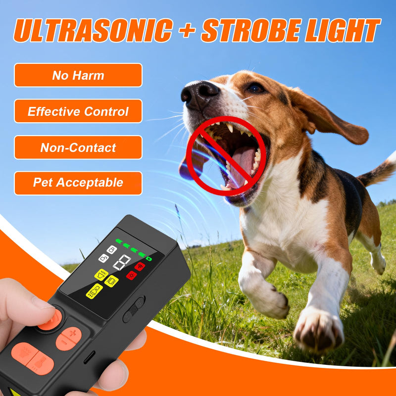 Dog Bark Deterrent Devices 2026 New Updated 4X Ultrasonic Anti Barking Device with 10 Modes & LED Light, 45ft Range Rechargeable Handheld Trainer for Dogs Humane Bark Control