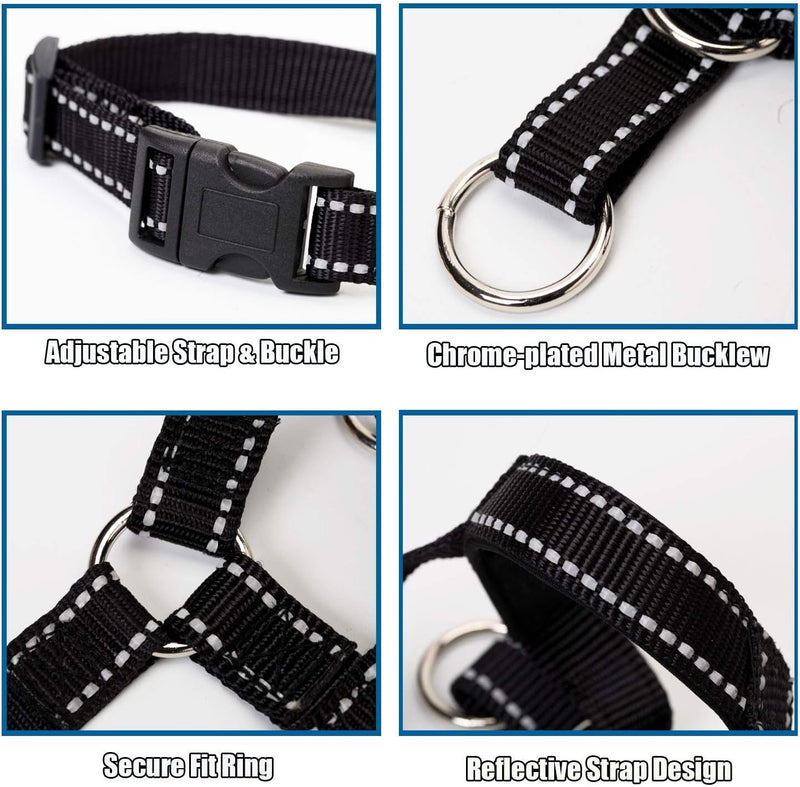 GoodBoy Dog Head Halter with Safety Strap - Stops Heavy Pulling On The Leash - Padded Headcollar for Small Medium and Large Dog Sizes - Head Collar Training Guide Included 3 Blue - PawsPlanet Australia