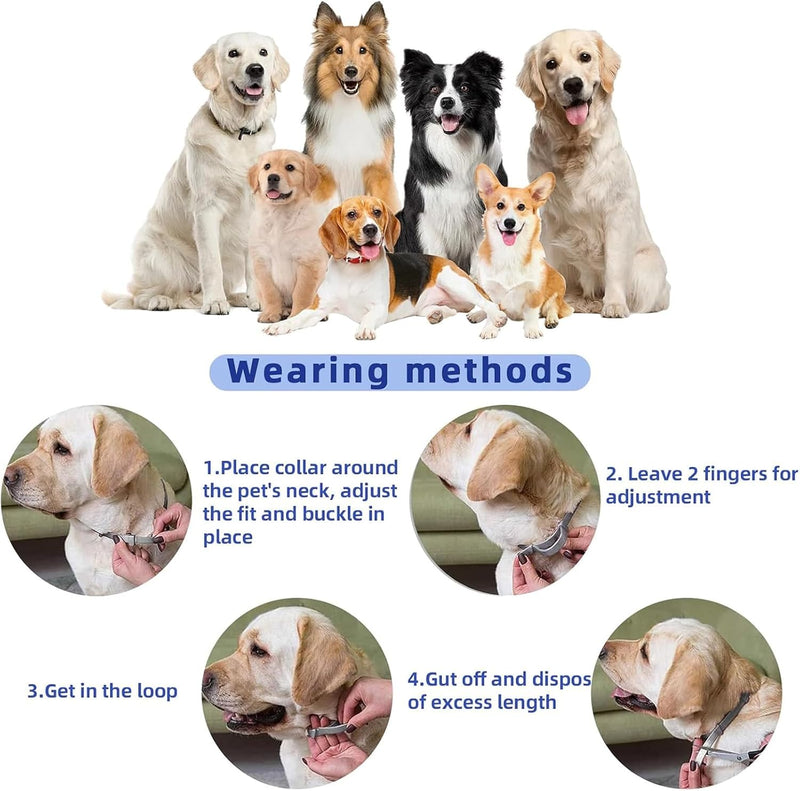 Calming Collar for Dogs 4 Packs Dog Pheromone Calm Collars Relief Anxiety Stress Separation Lasts 60 Days Relieve Bad Behavior 25 Inches Size Flexible Adjustable for All Small Medium and Large Dog Grey