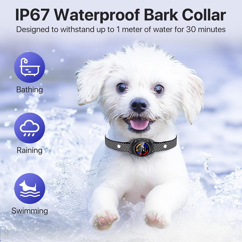 SPEAKY Bark Collar for Small Dogs 5-15lbs – No Shock Dog Bark Collar for Small and Medium Dogs – Bark Collar – Smart Bark Detection – Beep & Vibration – Waterproof – Rechargeable