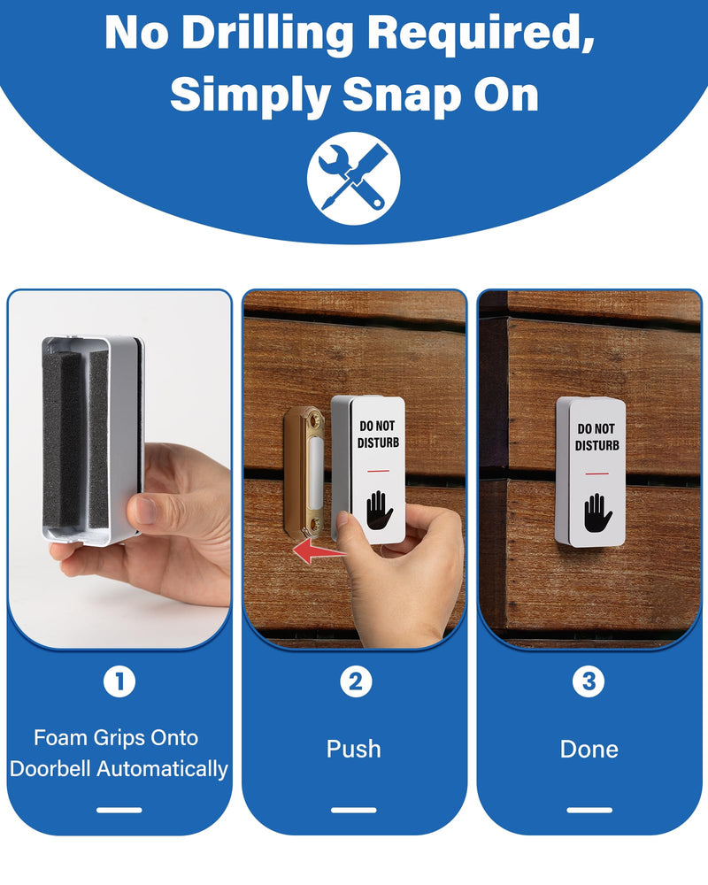 NapDefender Doorbell Cover Doorbell Button Cover, Dont Ring Doorbell Sign-Do Not Ring Doorbell Sign Please Do Not knock, No Solicitation Solutions for Uninterrupted Nap, Baby Sleep, Dog Barking White - PawsPlanet Australia