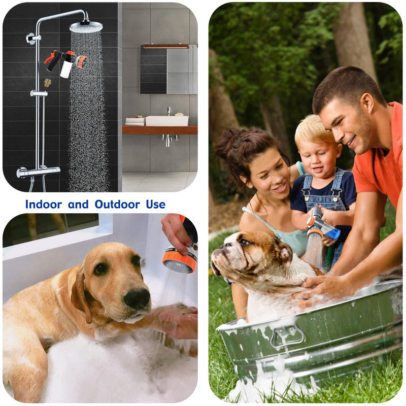 Dog Shower Attachment Sprayer Nozzles with 3/4” GHT Male x 1/2” NPT Male Connector for Garden Hose Dog Wash Sprayer with Soap Dispenser Hose Shampoo Nozzle Sprayer for Indoor Outdoor Pet Pup Dog Wash - PawsPlanet Australia