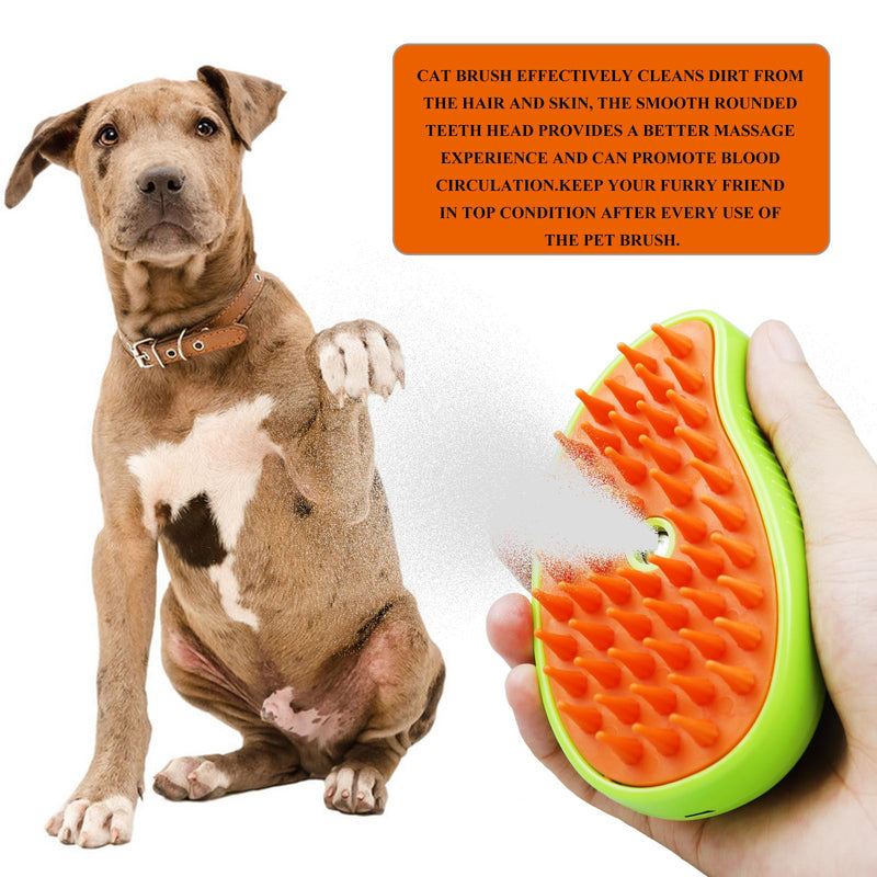 Cat Steam Brush, 3 in 1 Steamy Cat Brush for Shedding, Rechargeable Spritz Defur Comb for Cats Dogs, Pet Hair Comb for Removing Tangled and Loose Hair - PawsPlanet Australia