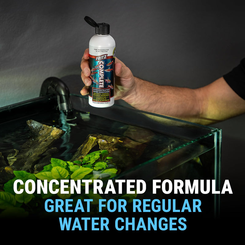 Fritz Aquatics Fritz Complete Water Conditioner/Dechlorinator Instantly Removes Chlorine & Chloramines/Detoxifies Nitrite & Nitrate for Fresh & Salt Water Aquariums (16-Ounce) 16-Ounce - PawsPlanet Australia