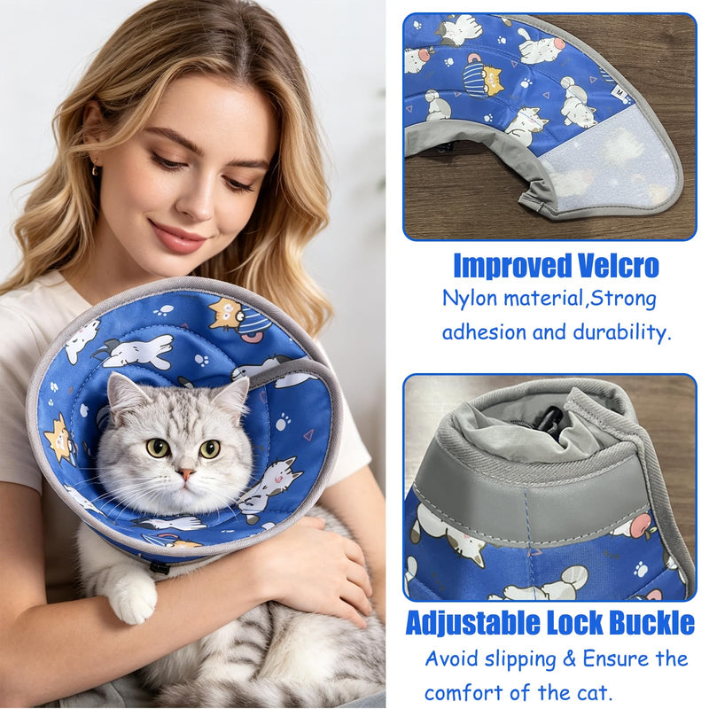 Cat Cone Collar Soft Adjustable,Cat Recovery Collars,Stop Licking After Surgery,Pet Recovery Collar,Suitable for Kittens,Small Dogs,and Puppies(M)