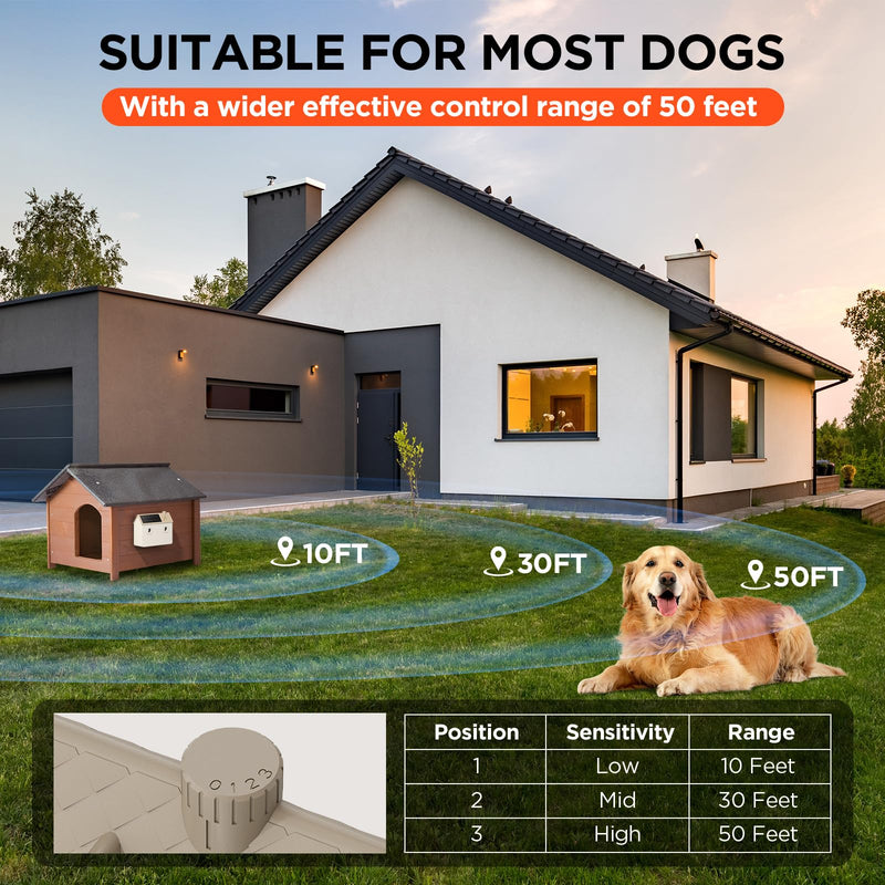Ultrasonic Dog Bark Deterrent Devices,Anti Barking Device,Dog Barking Silencer Up to 50 FT,3 Modes,Solar and USB Dual Charging Function,Indoor Outdoor for Dogs Training & Behavior Aids,Beige beige(waterproof version) - PawsPlanet Australia