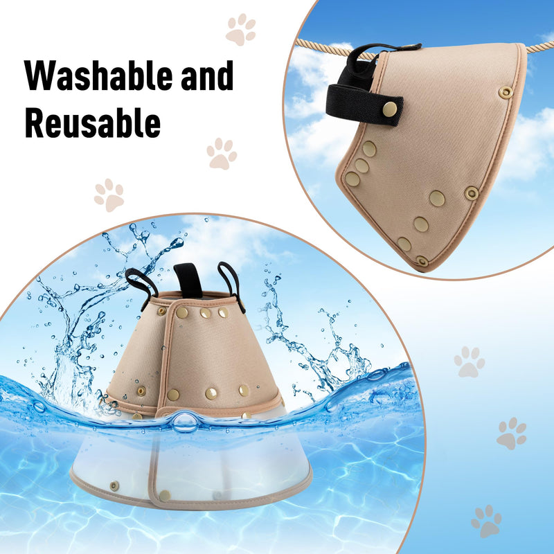 Soft Dog Cone Collar for Large Medium Small Dogs After Surgery, Adjustable Pet Recovery E-Collar, Elizabethan Collar for Dogs and Cats, Tan X-Small XS - PawsPlanet Australia
