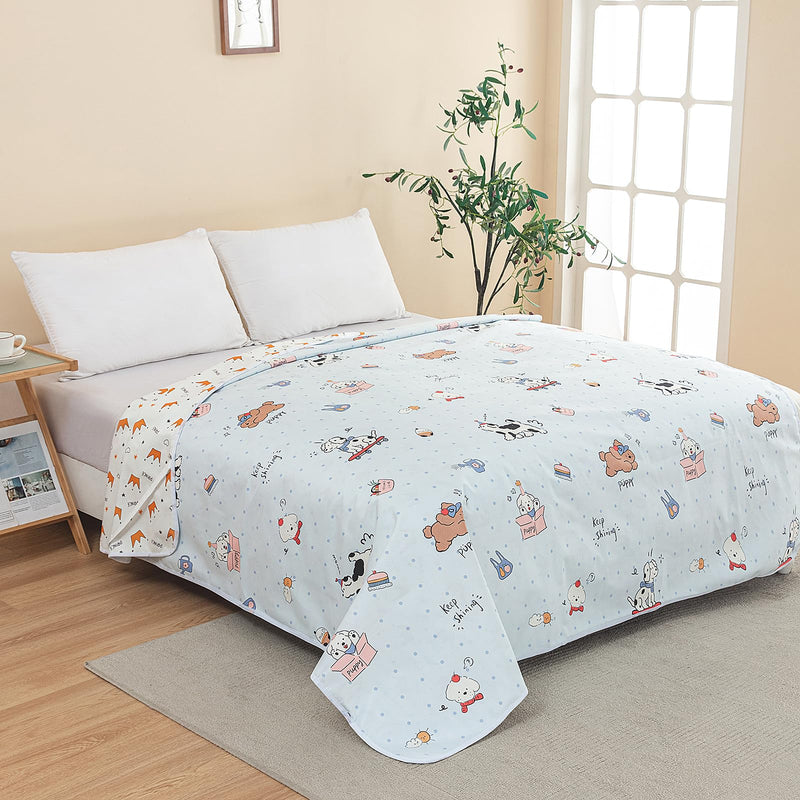 WenBags Waterproof Dog Bed Cover 60 * 80 Inches Throw Size,Pet Hair Resistant Reversible Couch Cover Mattress Protector,Leakproof Bed Liner/Sheet/Blanket for Adults Elderly Pets,Cute Dogs 60*80 Cute Dogs - PawsPlanet Australia