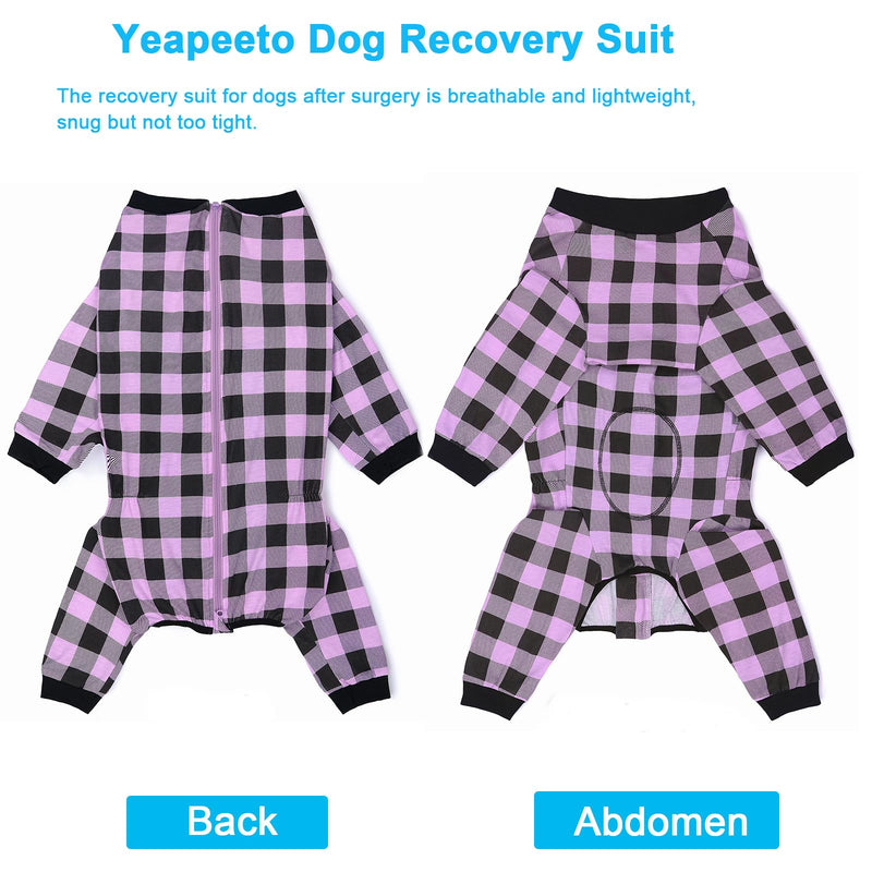 Dog Recovery Suit Full-Zipper After Post-Surgery Large Medium Dogs, Dog Bodysuit for Prevent Licking& Chewing Wounds Onesies Cone Alternative (Purple, 5X-Large) Purple - PawsPlanet Australia