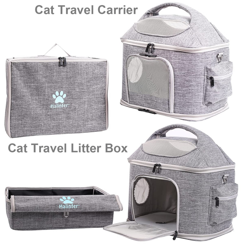 Pet Carrier for Large Cats and Small Dogs, Fits up to 20 Pounds - Fat Cat Car Seat, Collapsible Soft Side, Airline Approved Under Seat (Blue, Litter Box) Blue - PawsPlanet Australia