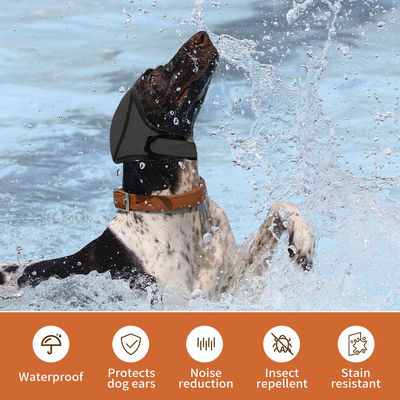 Dog Ear Defenders,Dogs Ears Muffs Noise Protection Adjustable Snood Calming Cancelling Pet Protectors Cover Head Wrap Headphones Covers,for Anxiety Relief Swimming Bath Grooming Thunder Fireworks (S) S