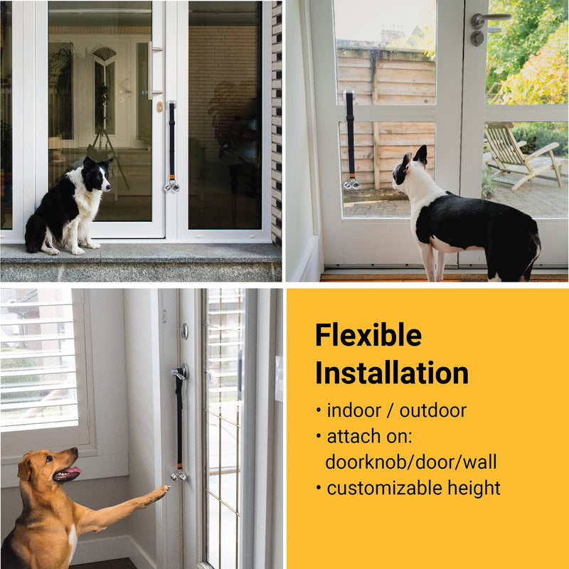 SVD.PET Puppy Bell Doorbell, Dog Bell for Potty Training, Attached to doorknob or Anywhere Near The Door, Length and Height Adjustable (Black) 1-PACK Black - PawsPlanet Australia