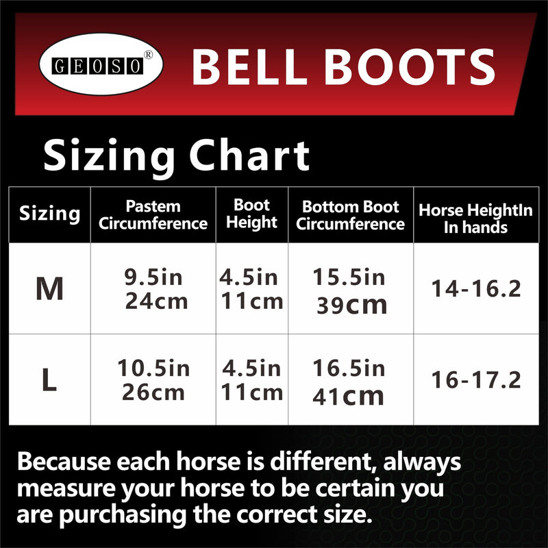 GEOSO Bell Boots for Horses,Ballistic Overreach Horse Boots | Superb Protection, Durability&Comfort,360 Degree Wrap Medium Blue