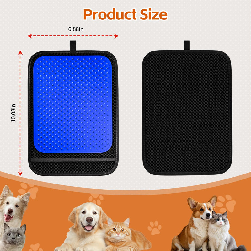 Upgrade Pet Hair Removal Glove, Pet Hair Remover Tool with 496 Silicone Tips, Efficient Pet Hair Gloves Gentle Shedding Brushes for Dogs & Cats (Blue)