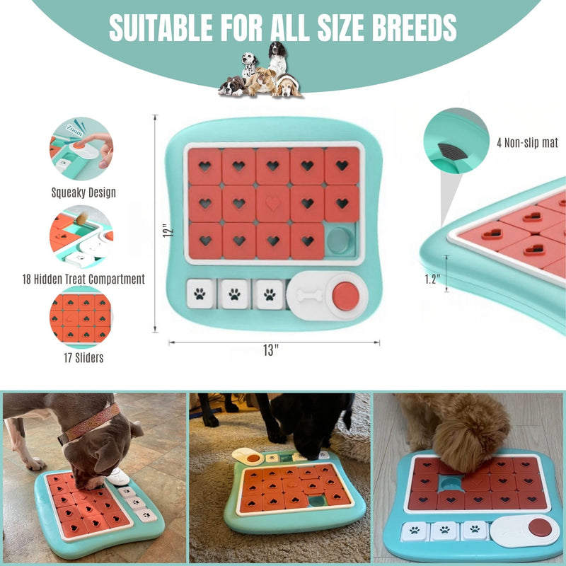 Dog Puzzles for Smart Dogs,Level 3 Interactive Dog Treat Puzzle for Iq Training, Dog Puzzle Toy for Large Medium Small Dogs with Squeaky Dog Button Design - PawsPlanet Australia