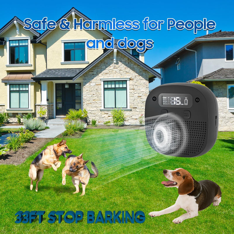 Tetra Ultrasonic Dog Bark Deterrent Devices, Rechargeable Anti Barking Device for Dogs with Sensor & 60ft Remote Control, Adjustable Bark Stopper Indoor Outdoor - PawsPlanet Australia