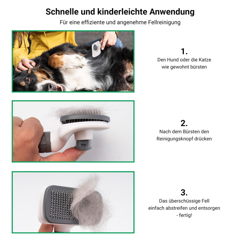 Set of 2 Dog Brushes/Cat Brushes and Curry Comb, Ideal for Grooming & Claw Care, Perfect Cat and Dog Accessories, Undercoat Brush for Dogs and Cats, Puppy Accessories 2er Set mit Perlbürste und Entfilzungsstriegel - PawsPlanet Australia