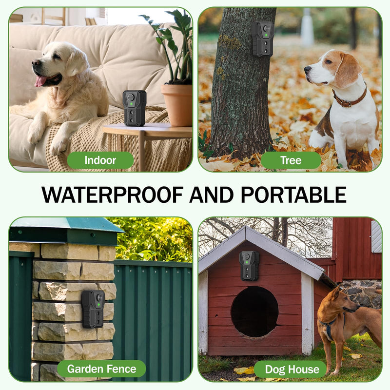 QHZ Solar-Powered Ultrasonic Bark Deterrent Device Solar and USB Charging Three-Mode Ultrasonic Bark Control Unit Suitable for Home/Garden/Farm Waterproof Outdoor Dog Bark Control Device Black