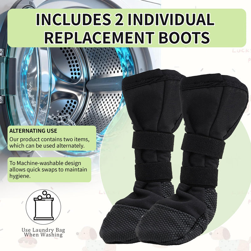 Dog Paw Wound Recovery Boot, Lick-Proof Protection, Non-Slip Pet Shoe with Self-Adhesive Strap, Soft Protector for Medium to Large Dogs, 2PCS (M) M