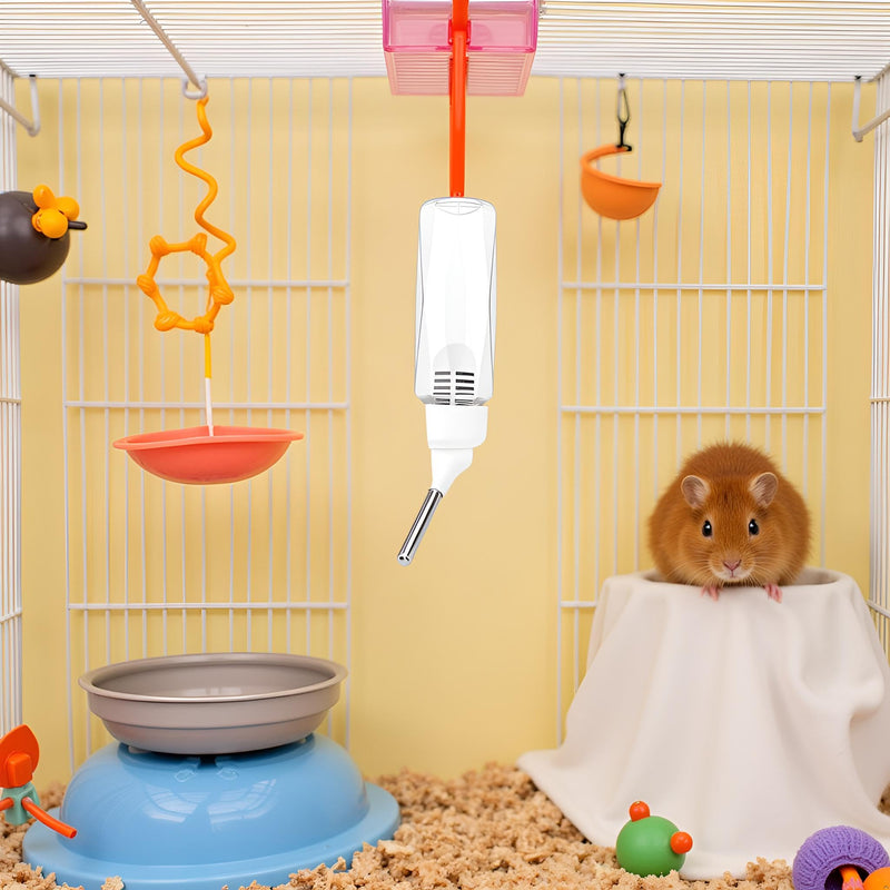 80 ml- No Drip Water Dispenser for Small Animals - Transparent Hanging Bottle for Rabbits, Guinea Pigs, Hamsters, Mice, and Ferrets - Leak Proof with Filter, Water Bottles - PawsPlanet Australia