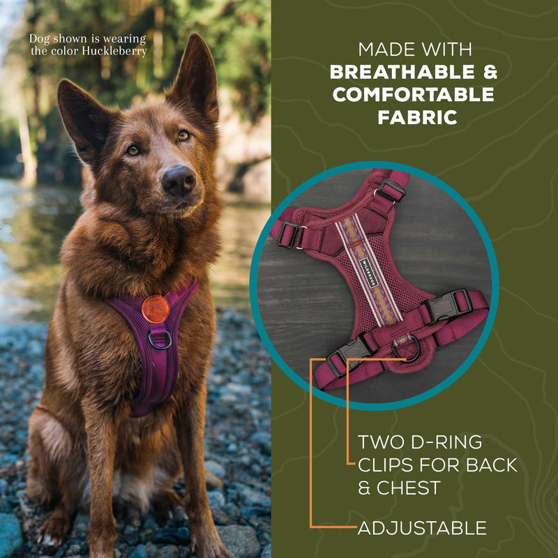 Wilderdog Lightweight Dog Harness with Reflective Straps - Large - Huckleberry - PawsPlanet Australia