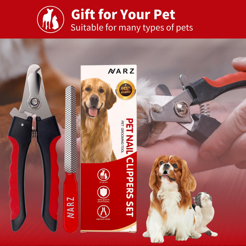 NARZ Dog Nail Clippers Professional Dog Nail Trimmers & Pets Nail Trimmers Cat Nail Clipper with Pet Nail File Cat Nail Trimmers with Safety Lock to Prevent Over Cutting - PawsPlanet Australia