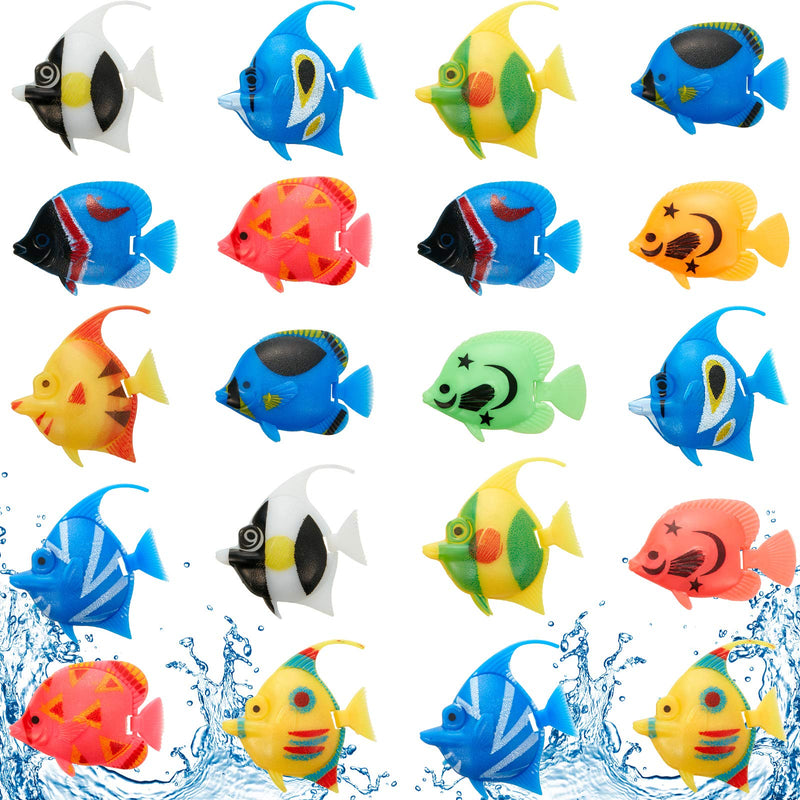 Weewooday 20 Pieces Artificial Moving Fishes Plastic Floating Fishes Lifelike Fish Ornament Aquarium Decorations for Fish Tank (Random Style)