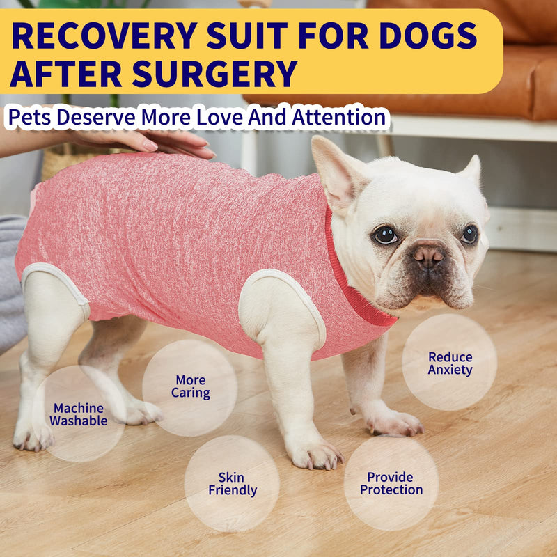 Dog Surgery Recovery Suit-Comfortable & Breathable Dog Recovery Suit After Surgery,Dog Surgical Recovery Suit Female Male,Prevent Licking Dog Onesies,Substitute E-Collar & Cone-Red Medium Red - PawsPlanet Australia