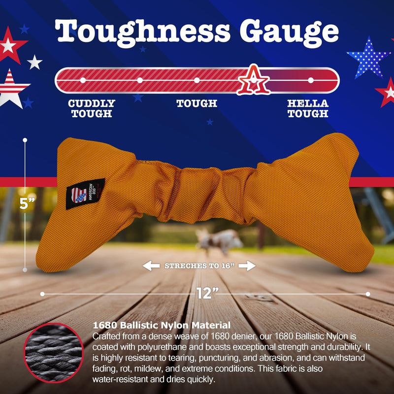 Bungee Bone – Durable Fetch & Tug Dog Toy Made in USA from Pet-Safe, Machine-Washable 1680 Nylon Ballistic Material for Bonding, Play Time, Mental Stimulation, Exercise, Training, & More One Size Bungee Bone - PawsPlanet Australia