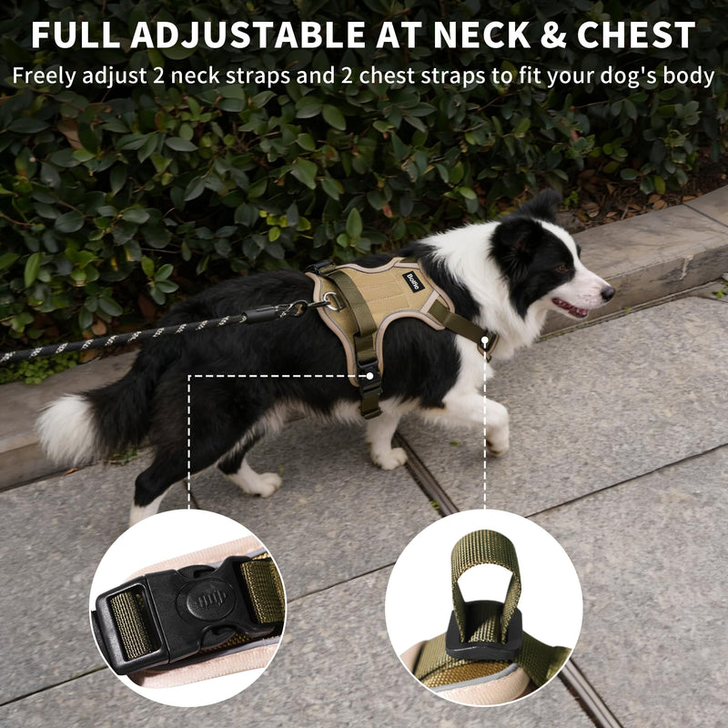 Tactical Dog Harness for Medium Dogs,No Pull Military Dog Vest with Handle,Reflective Heavy Duty Pet Harness for Walking Hiking Training M - PawsPlanet Australia