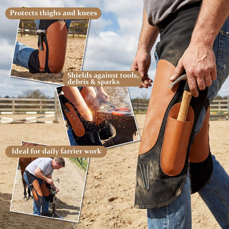 Twistover Professional Farrier Apron for Horseshoeing with Knee Pads & Adjustable Straps, Durable Work Apron for Blacksmiths, Farriers, and Woodworkers
