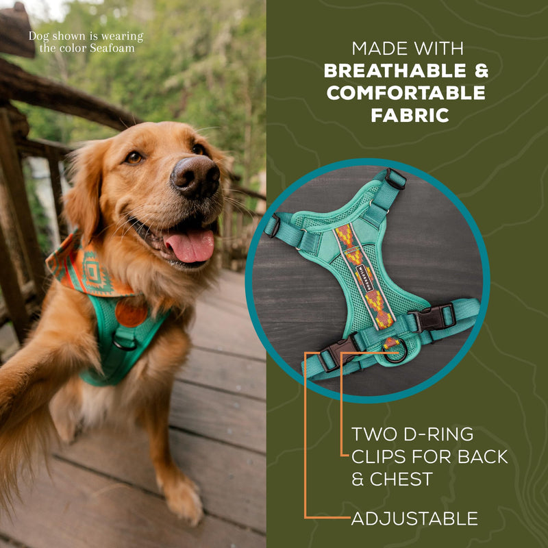 Wilderdog Lightweight Dog Harness with Reflective Straps - Medium - Seafoam - PawsPlanet Australia