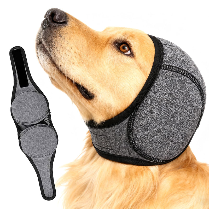 Dog Ear Muffs, Dog Ear Protectors, Ear Defenders for Noise Protection & Swimming, Waterproof Covers for Bathing Grooming Thunder Fireworks, Soft Breathable Adjustable Snood (M Size)