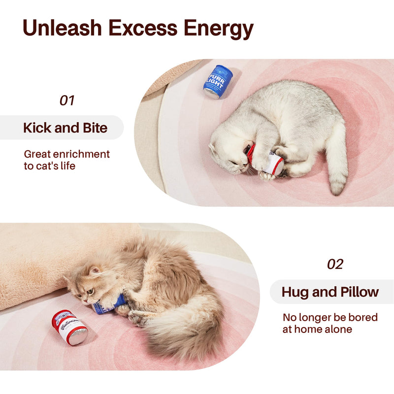Potaroma 2Pcs Beer-Simulation Catnip Toys, Crinkly Sound Toy, Durable Cat Bite Kicker Toys, Indoor Kitten Exercise 3.5 Inches for All Breeds - PawsPlanet Australia