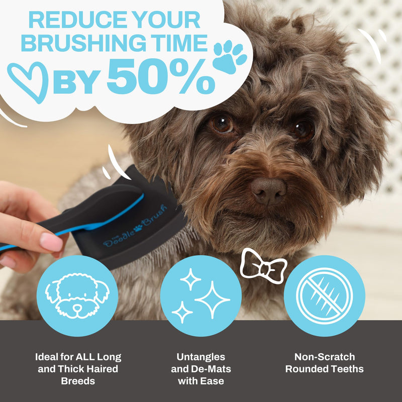 Slicker Dog Brushes for Grooming Detangler, Poodle Pin Dematting Dog Grooming Brushes, Extra Long Pin Slicker for Goldendoodle, Cockapoo, Cavapoo, Tangle-Free Groom Shiny Coat