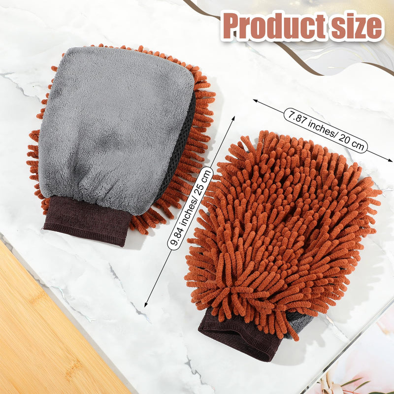 1 Pair Dog Cleaning Gloves for Drying Dogs Chenille Microfiber Pet Hair Washing Gloves Paw Cleaning Mitt Dog Bath Supplies for Dogs Cats Rabbits and Horses Suitable for Long/Short/Poodle Fur - PawsPlanet Australia