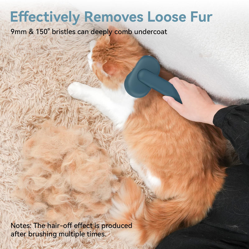 aumuca Cat Brush, Self Cleaning Pet Grooming Brush with Front Release Button, Cat Brushes for Grooming to Remove Loose Fur, Tangles & Dirt, Great for Long and Short Haired Cats Green - PawsPlanet Australia