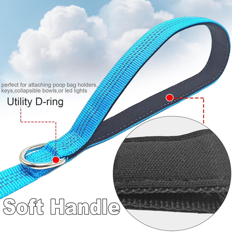 Bungee Dog Leash- 5FT Shock Absorbing & Reflective Nylon Leash | Anti-Pull Training for Small/Medium Dogs | 2cm Wide, 6 Colors (Teal) Teal - PawsPlanet Australia