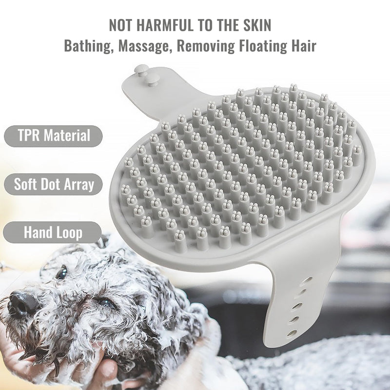 Silicone Dog Bath Brush, Soft Self Grooming Cat Brushes for Indoor Cats, Multi-Functional Wet & Dry Usage Pet Corner Scratcher for Bathing, Massage & Hair Cleaning, Blue*2PCS - PawsPlanet Australia