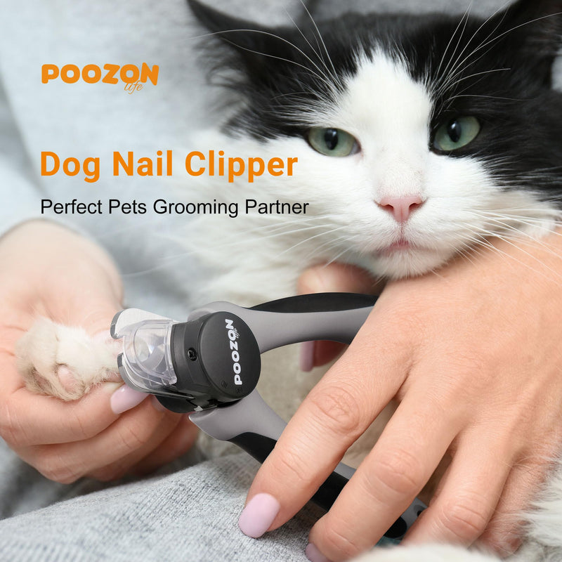 Dog Nail Clipper with Light, Illuminates Nail Clipper Kit or Bloodline for Safe, Easy Trimmers, Extra Sharp for Thick Nails, Quick Sensor, Avoid Over Cutting Toenail, for Cats & Dogs Grey - PawsPlanet Australia
