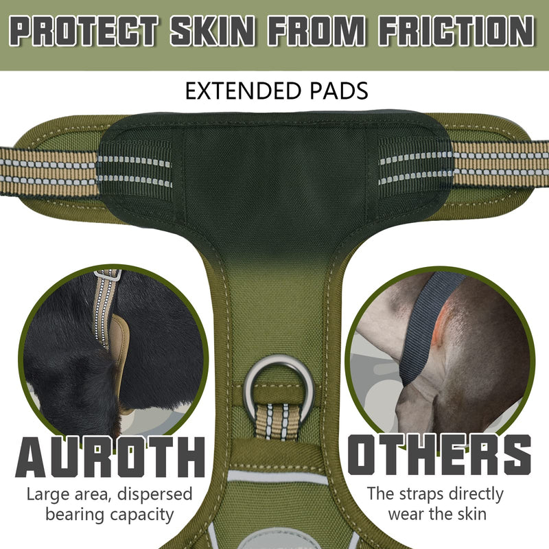 Auroth Tactical Dog Harness with 6 FT Heavy Duty Dog Leash and Reflective Dog Collar for Medium Large Dogs - PawsPlanet Australia