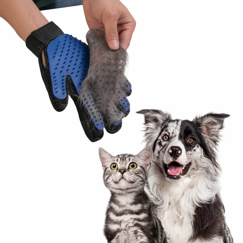 3-PCS Pet Grooming Set – 255-Tip Deshedding Gloves for Dogs & Cats, Gentle Massage Mitt & Hair Remover Brush (Left & Right Hand) + Electrostatic Pet Hair Remover Glove for Furniture & Clothes - PawsPlanet Australia