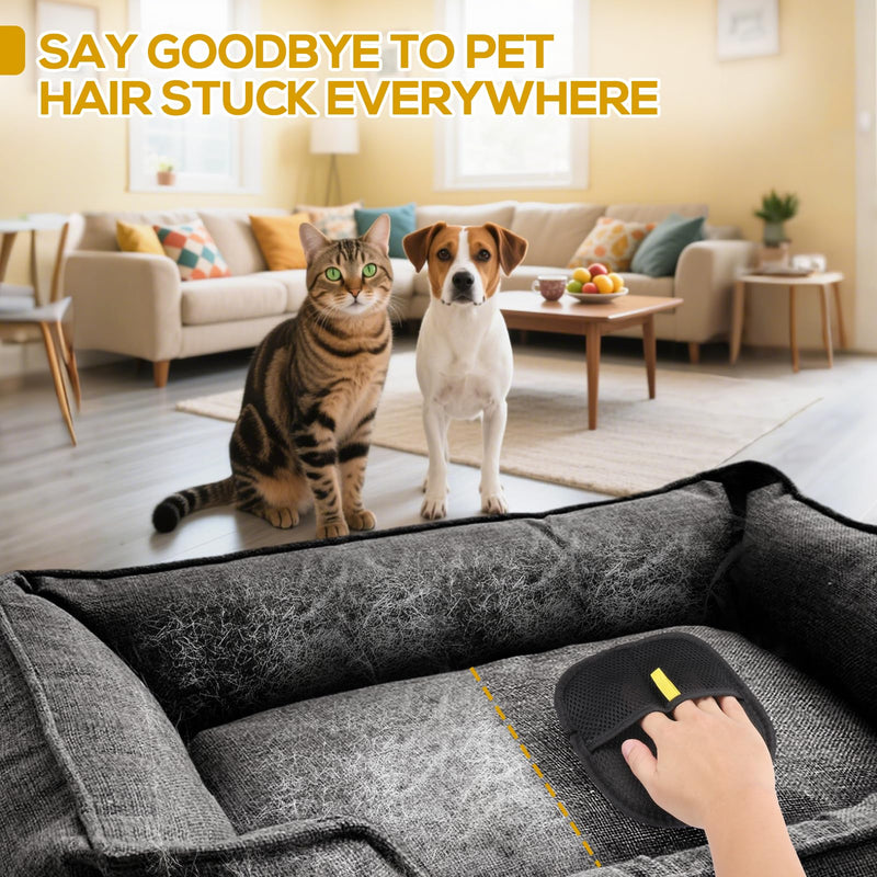 BABORUI Pet Hair Removal Glove - 2 Pack Pet Hair Remover Glove, Electrostatic Gloves Pet Hair Lint Rolls into Strips, Dog and Cat Hair Remover Tool for Furniture, Car, Couch, Carpet, Clothes - PawsPlanet Australia