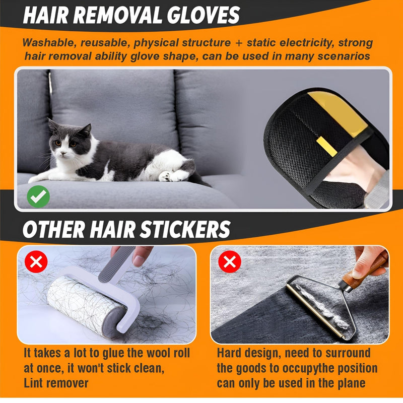 2 Pcs Pet Hair Removal Glove for Cats & Dogs, Upgraded The Magic Brush Pet Hair Remover, Washable & Reusable Pet Hair Glove, Electrostatic Pet Hair Remover Glove for Clothing, Couch, Carpet, Car Seat - PawsPlanet Australia