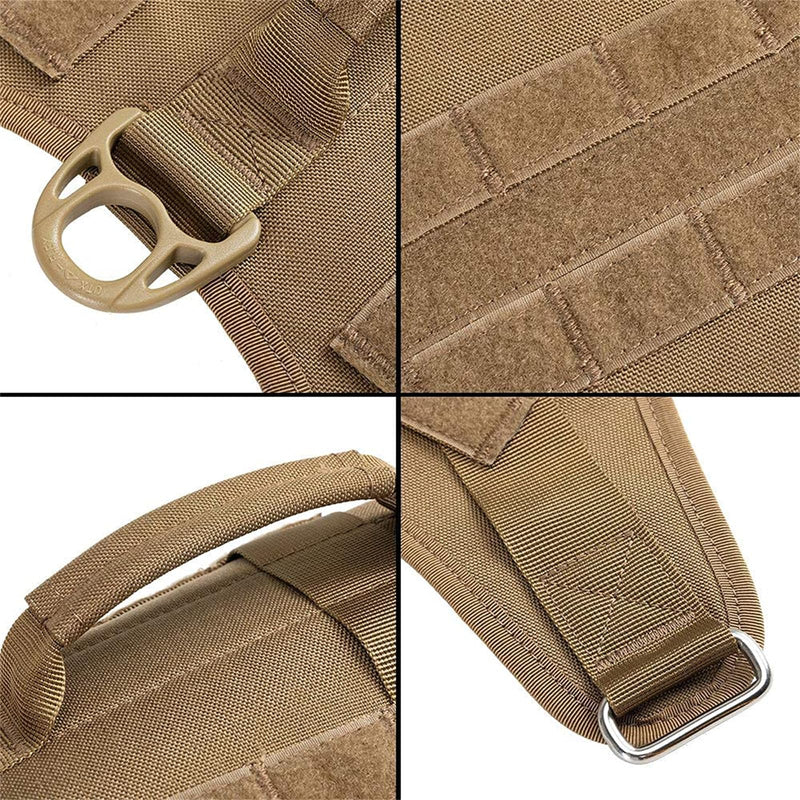 EXCELLENT ELITE SPANKER Tactical Dog Harness Vest Military Working Dog Harness No-Pull Pet Harness Adjustable Training Vest with Easy Control Handle (L, Coyote Brown) L (Chest:31.5''-43.3'') - PawsPlanet Australia